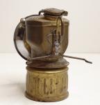 Vintage Justrite Brass Carbide Lamp for Miners