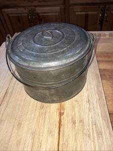 Vintage Coal Miners Lunch Pail Tin Bucket