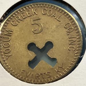 Yocum Creek Coal Co. Mine Store Trade Token