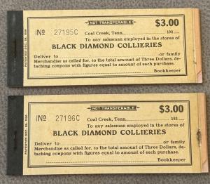 Coal Creek TN Black Diamond Collieries Coal Scrip Books