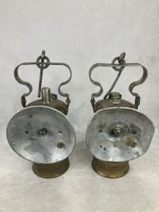 Set of 2 Vintage Wolf Carbide Coal Miner Lights