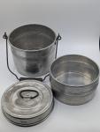 Vintage Coal Miners Stackable Lunch Bucket Set