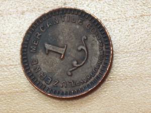 Wheeling WV Luzerne Mercantile Coal Scrip Token