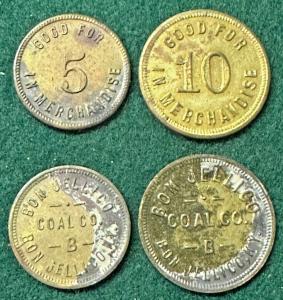 Bon Jellico Coal Co Kentucky Mining Scrip Tokens Set