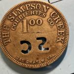 Simpson Creek Coal Co. Trade Token from Galloway
