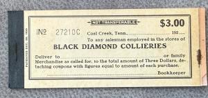 Coal Creek TN Coal Scrip Book – Black Diamond