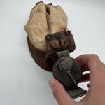 Vintage Coal Miner Canvas Hat with Lantern Lamp