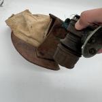 Vintage Coal Miner Canvas Hat with Lantern Lamp