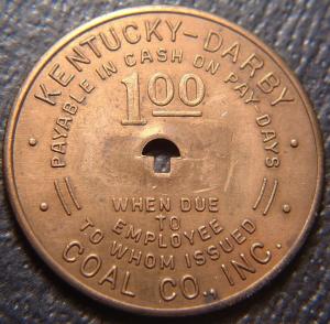 Virginia $1 Coal Token - Darby Coal, KY