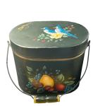 Vintage Coal Miners Lunch Bucket with Wooden Handle