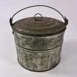 Vintage Coal Miner Tin Lunch Pail with Handle