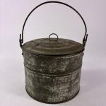 Vintage Coal Miner Tin Lunch Pail with Handle