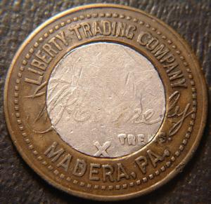 Pennsylvania Coal Token - Liberty Trading, Madera