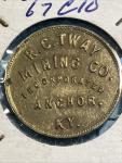 R C Tway Coal Co 4 Piece Mine Store Tokens
