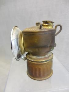 Vintage Justrite Brass Carbide Miner's Lamp