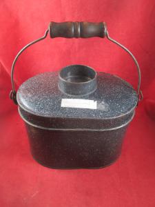 Vintage Coal Miners Lunch Bucket with Wooden Bail