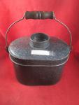 Vintage Coal Miners Lunch Bucket with Wooden Bail
