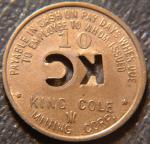 Virginia 10¢ Coal Token - King Cole Mining