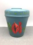 Vintage Coal Miners Lunch Pail with Poppy Design