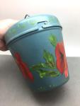 Vintage Coal Miners Lunch Pail with Poppy Design