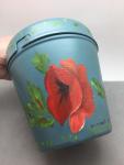 Vintage Coal Miners Lunch Pail with Poppy Design