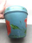 Vintage Coal Miners Lunch Pail with Poppy Design
