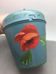 Vintage Coal Miners Lunch Pail with Poppy Design