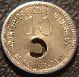 Tennessee 10¢ Coal Token - Clinchmore Mining