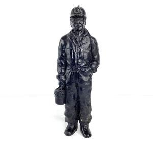 10-Inch Coal Miner Statue with Coal Bucket