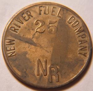 Tennessee 25¢ Coal Token, New River Fuel Co
