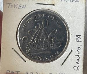 HW Weinhold 50¢ Coal Scrip Token - Reading PA