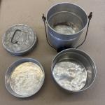 Vintage Aluminum Coal Miner's Lunch Bucket Set