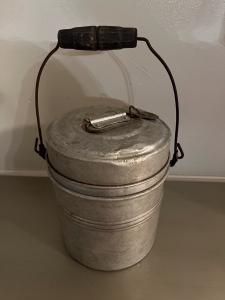 Vintage Stackable Aluminum Coal Miners Lunch Bucket