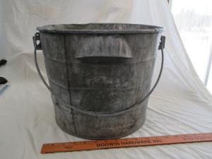 Antique Tin Coal Miner Railroad Bucket with Handles