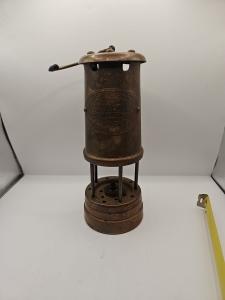 Vintage Brass Coal Mining Lantern from Aberaman