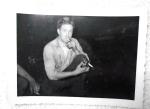 Vintage 1950s Coal Miner Photo with Torch Lamp