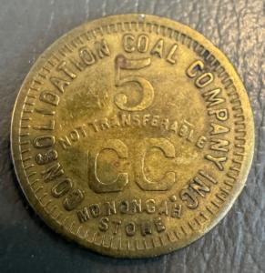 Consolidation Coal Co Monongah WV Coal Scrip