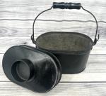 Vintage Tin Coal Miner Lunch Pail Bucket