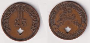 Hutchinson Coal Co. 25¢ Scrip Token, Wolf Summit