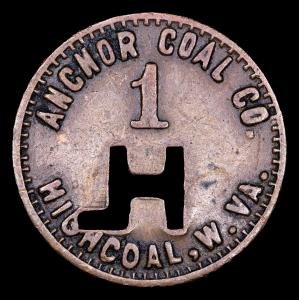 Anchor Coal Co. Highcoal WV 1¢ Coal Token