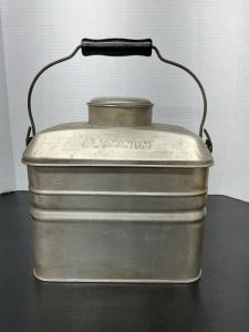 Vintage Aluminum Coal Miners Lunch Pail with Compartments