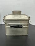 Vintage Aluminum Coal Miners Lunch Pail with Compartments