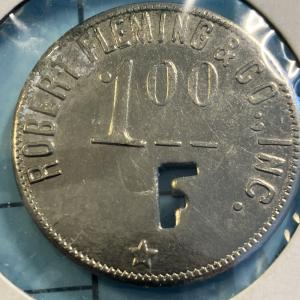 Robert Fleming Coal Company Trade Token Banner