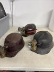 Vintage Coal Mining Caps and Lamp Set