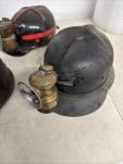 Vintage Coal Mining Caps and Lamp Set