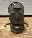 Antique Vtg Justrite Streamlined Carbide Lamp Coal Miners Hat Brass