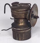 Vintage Coal Miners Canvas Cap Hat w Guys Dropper Shanklin Carbide Brass Lamp