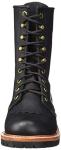 Men's 10in Fireman Logger Work Boots: Black Leather, Non Slip & Fire Resistant