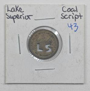 Lake Superior Coal 5-Cent Brass Scrip Token