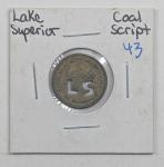 Lake Superior Coal 5-Cent Brass Scrip Token